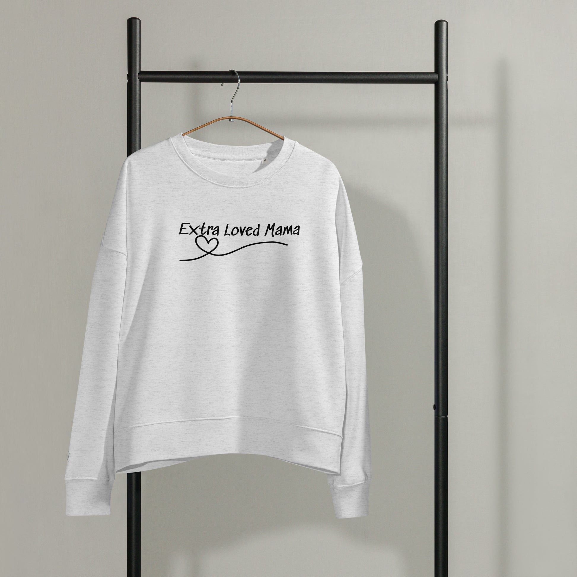 White graphic sweatshirt celebrating moms of Down Syndrome children