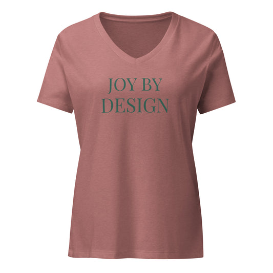 Graphic tee with bold Joy by Design text spreading Down Syndrome awareness